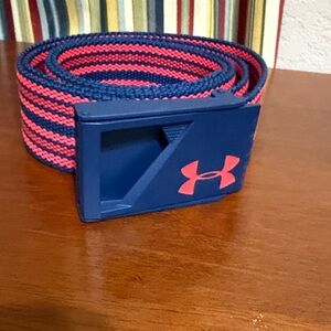 Under Armour Woven Navy and Red Belt - Cut to Size!